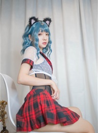 Crazy cat with blue hair(20)